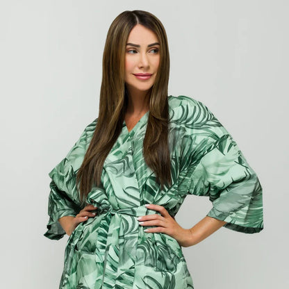 Kimono de palmas verdes