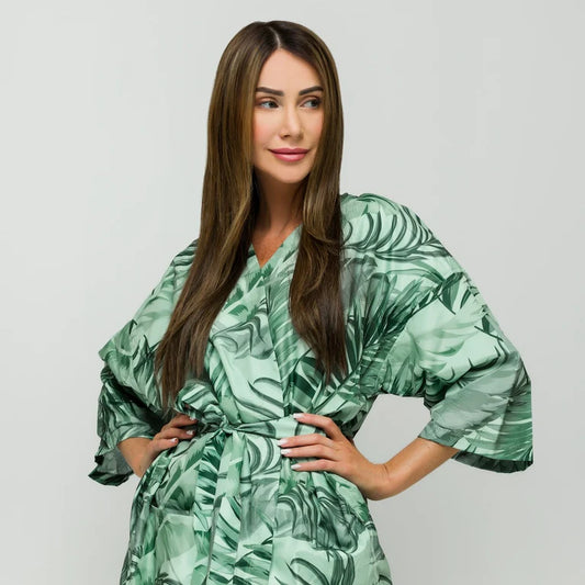 Kimono de palmas verdes